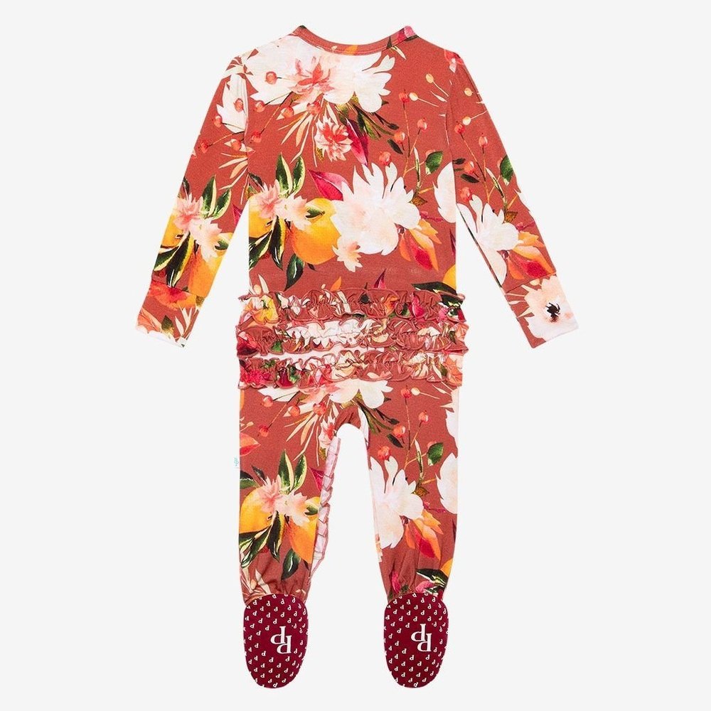 Posh Peanut Footie Ruffled Zippered One Piece Leonora