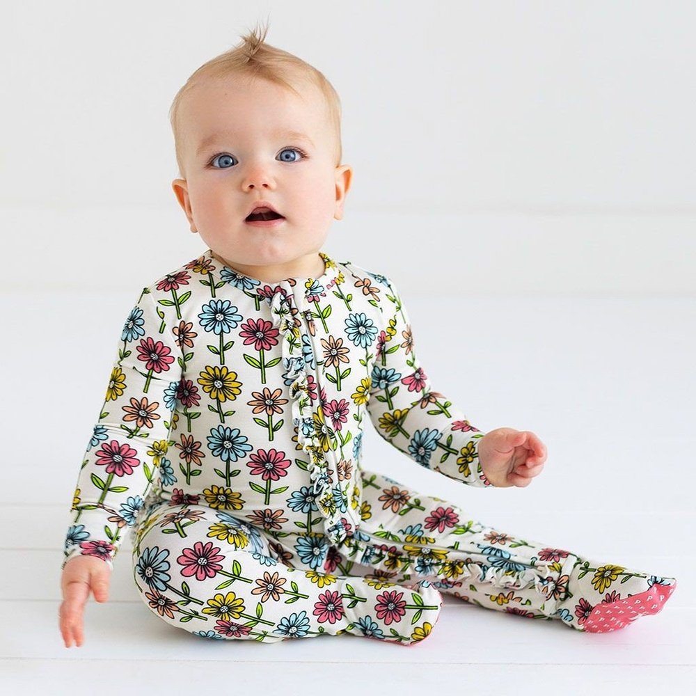 Posh Peanut Maya Lynn Footie Ruffled Zippered One Piece