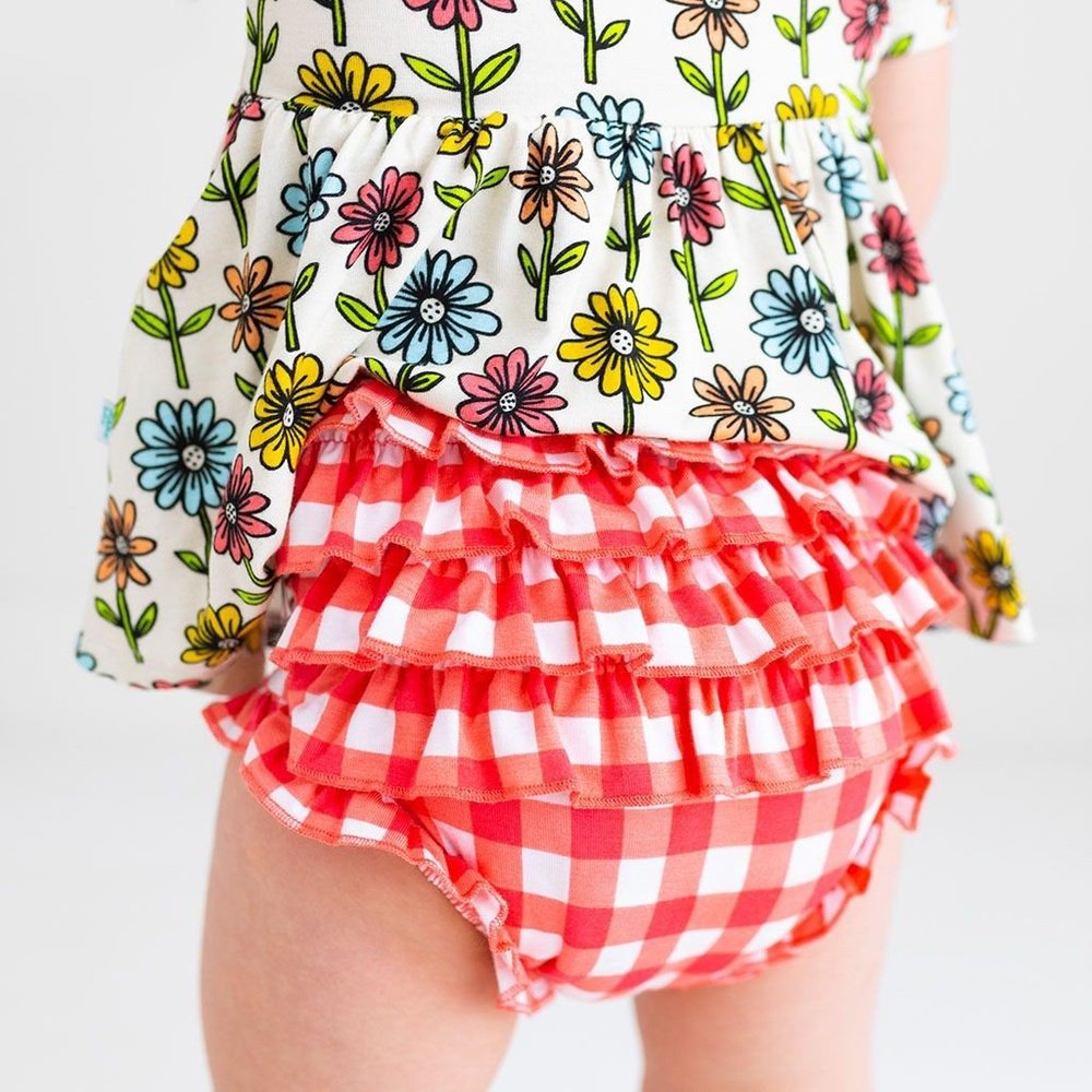 Posh Peanut Maya Lynn Short Sleeve Peplum Ruffled Bummie Set