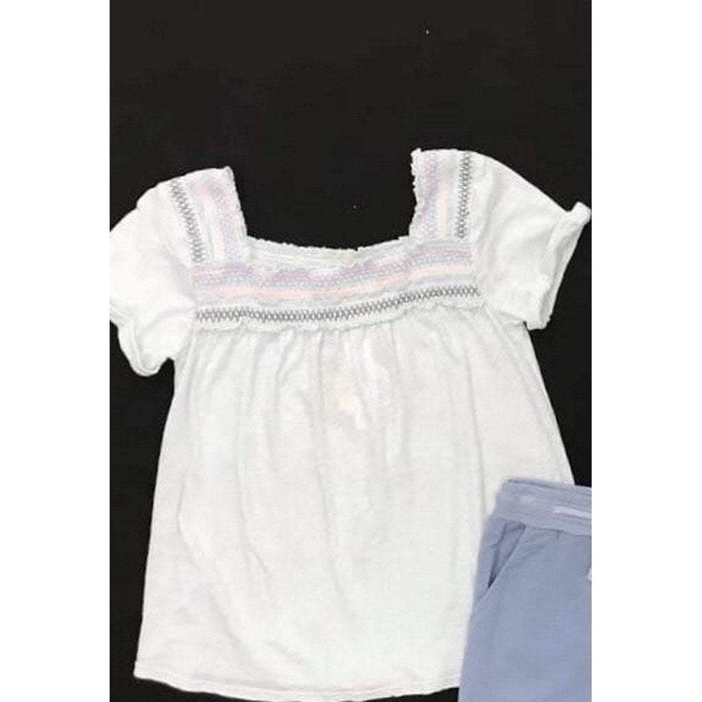 Ragdolls & Rockets Girls White Smocked Top