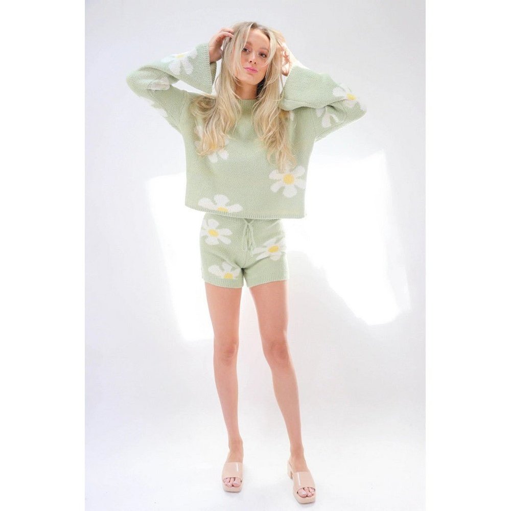 Sadie & Sage Girls Flower Power Plush Sweater