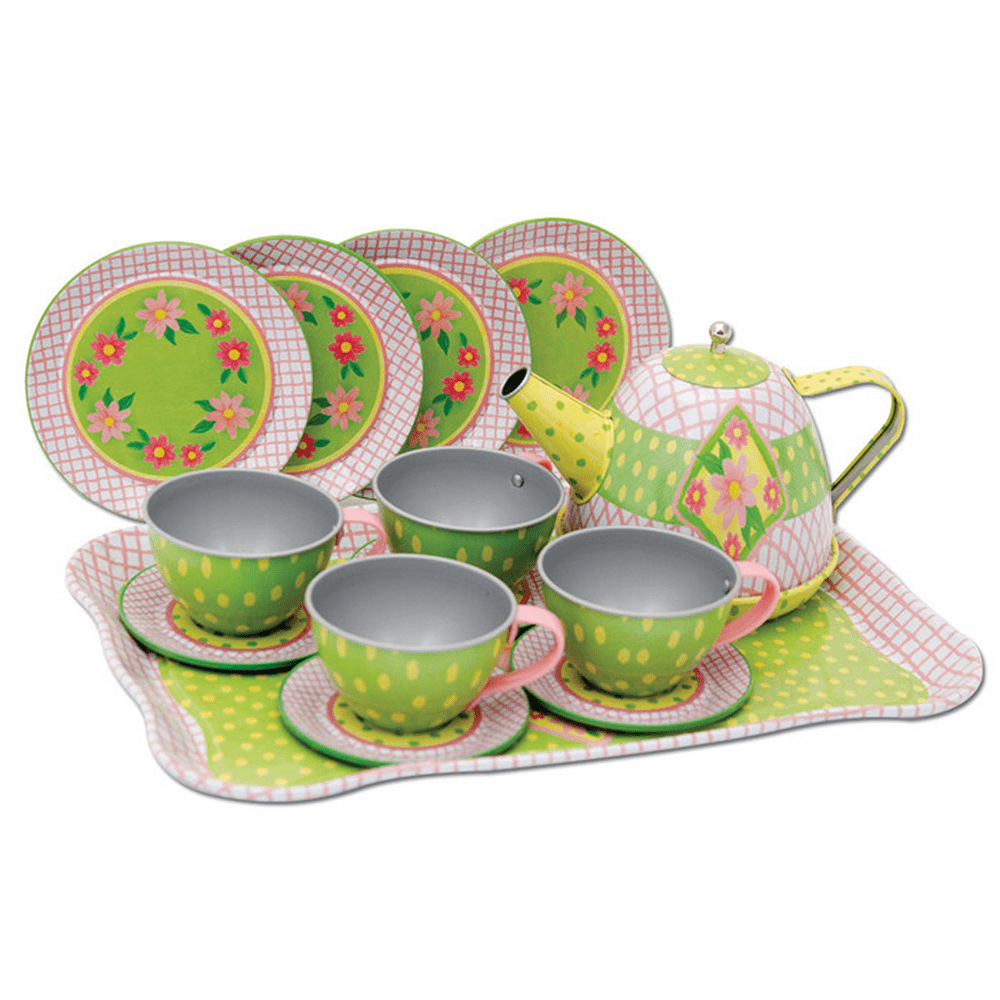 Schylling Toys Children s Tin Tea Set 15 piece Babysupermarket