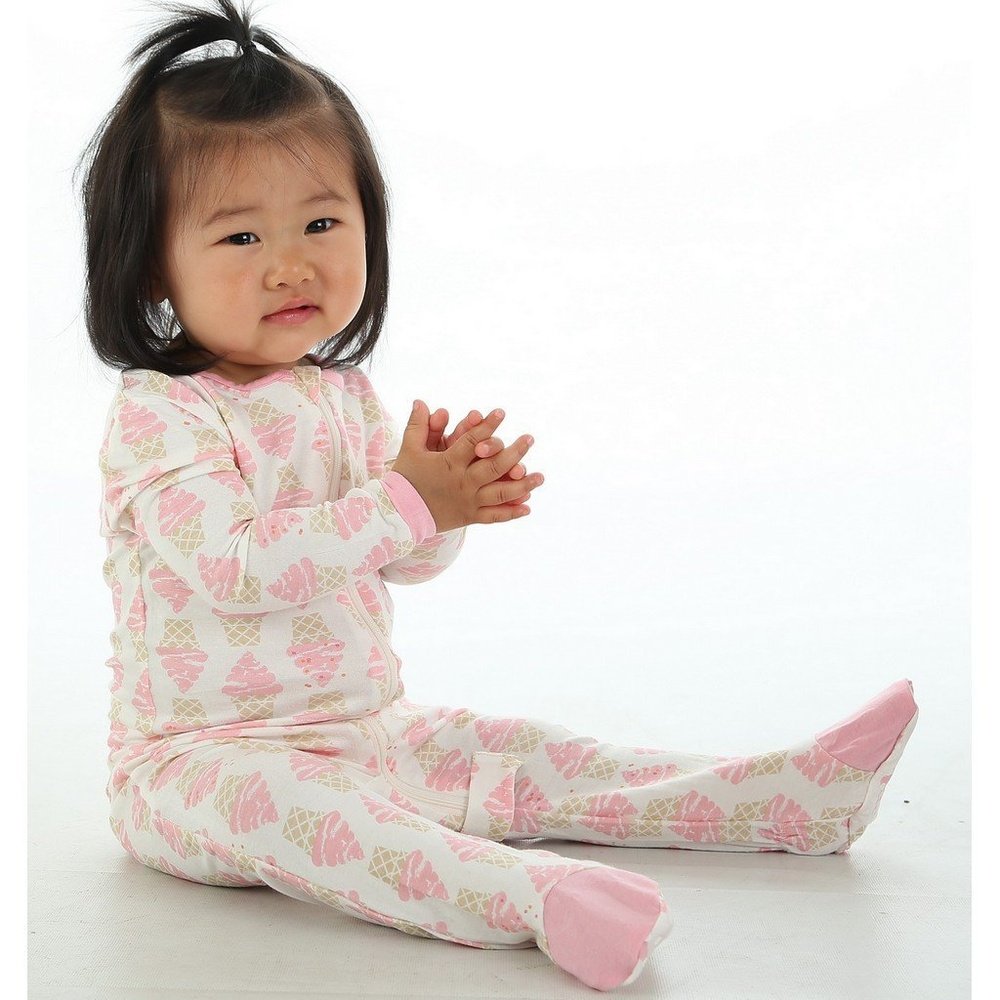 Silkberry Baby Bamboo Footie with Easy Dressing Zipper IceCream