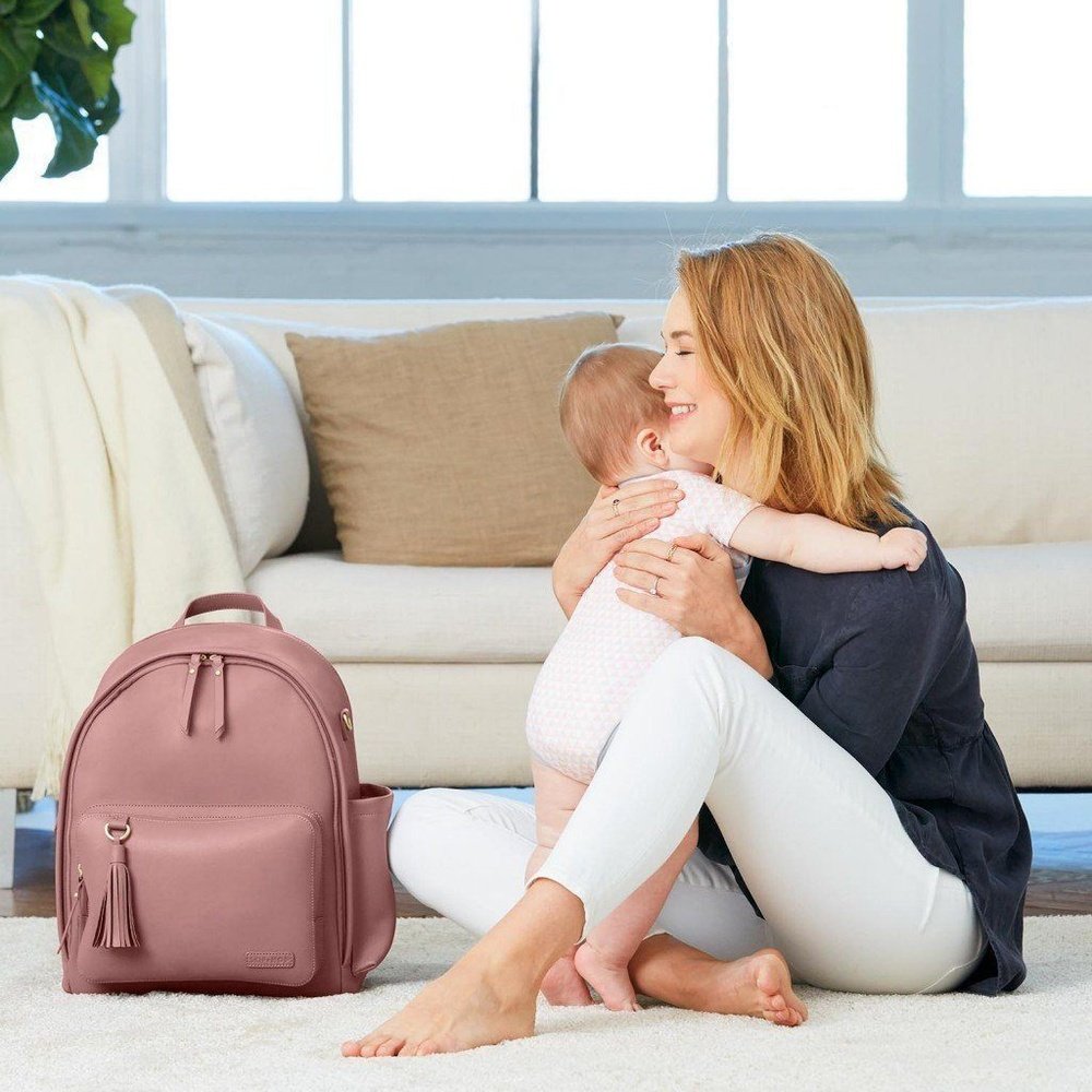 Skip Hop Greenwich Backpack Diaper Bag Dusty Rose
