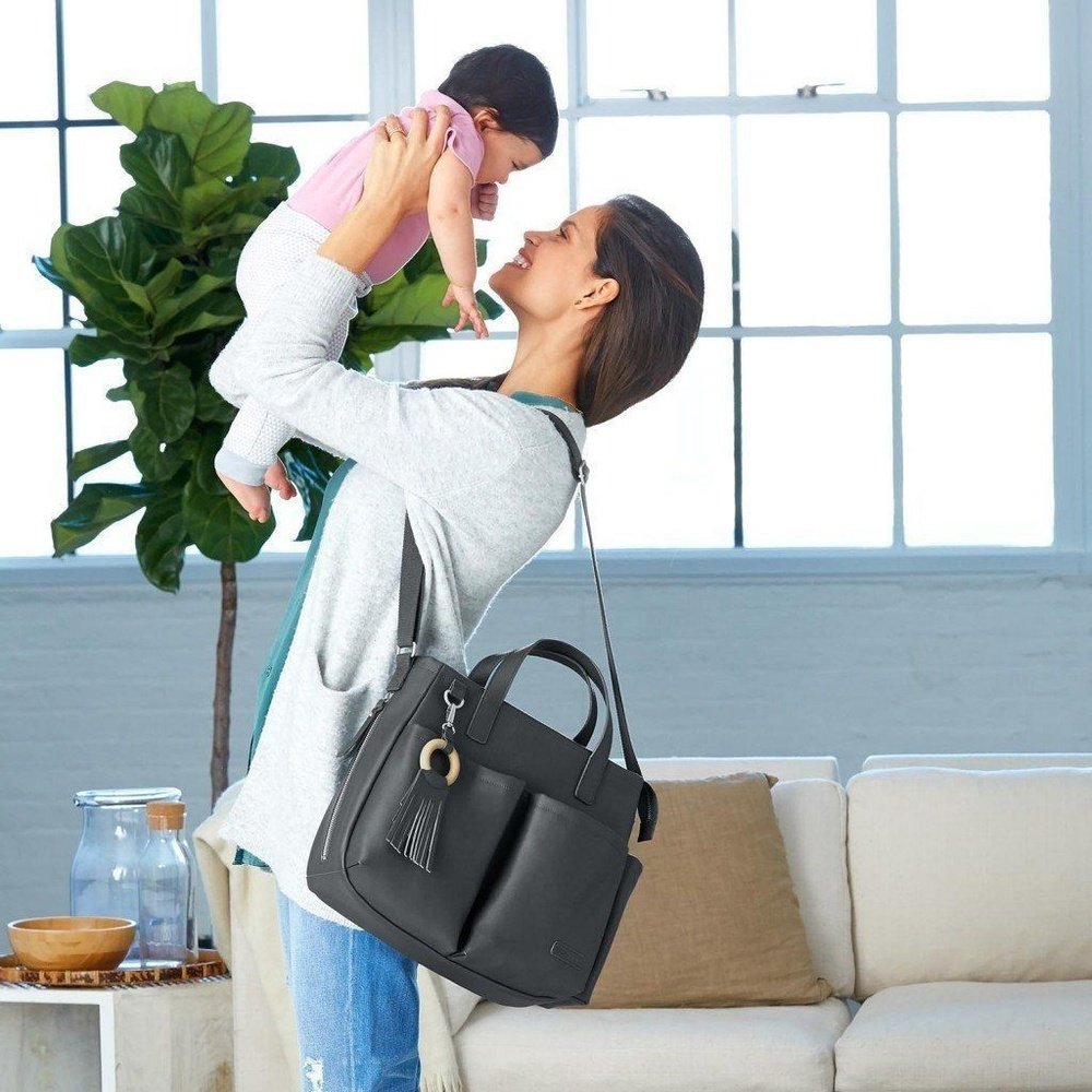Skip Hop Greenwich Diaper Bag Tote Smoke