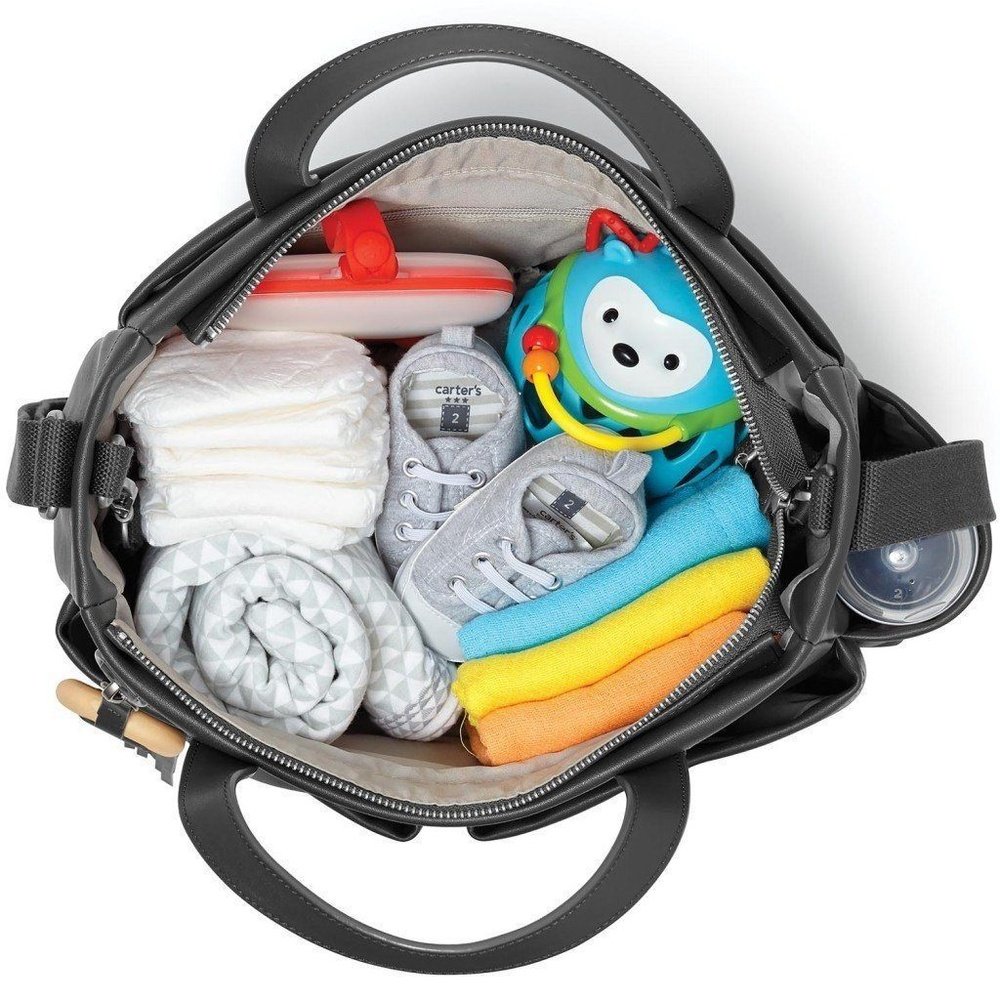 Skip Hop Greenwich Diaper Bag Tote Smoke