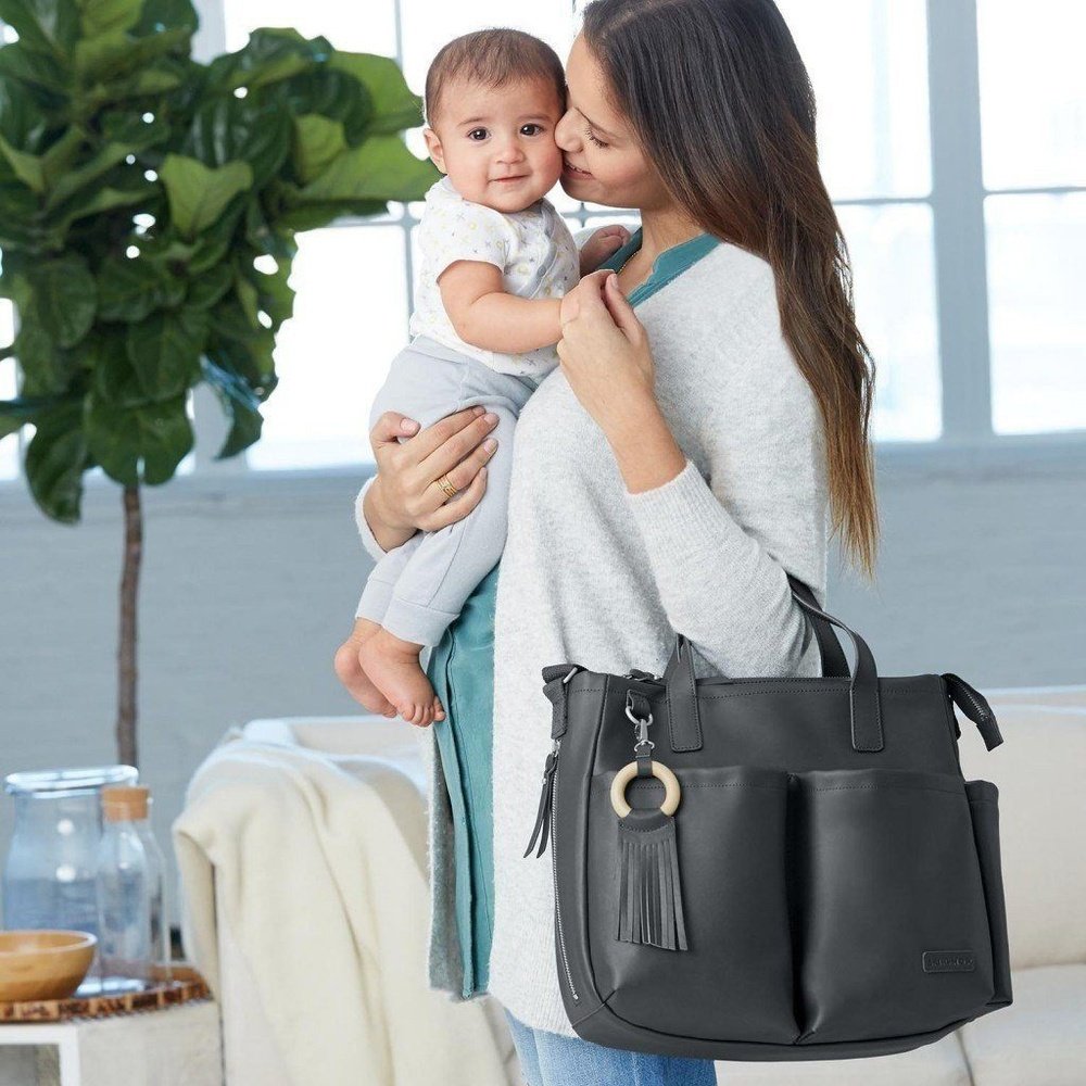 Skip Hop Greenwich Diaper Bag Tote Smoke