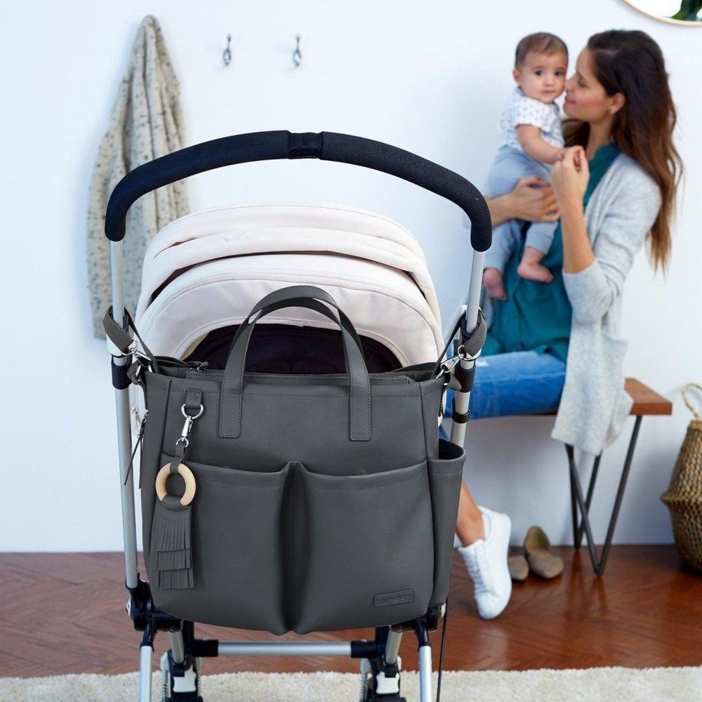 Skip Hop Greenwich Diaper Bag Tote Smoke