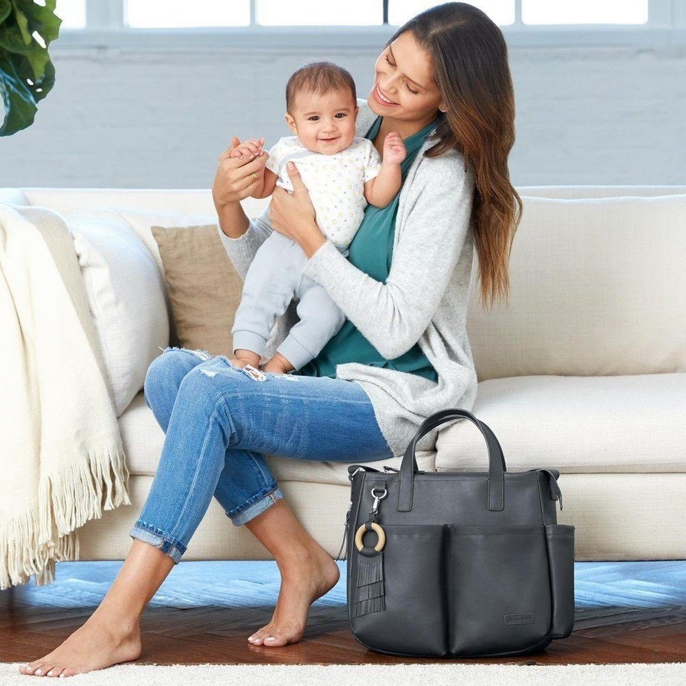 Skip Hop Greenwich Diaper Bag Tote Smoke