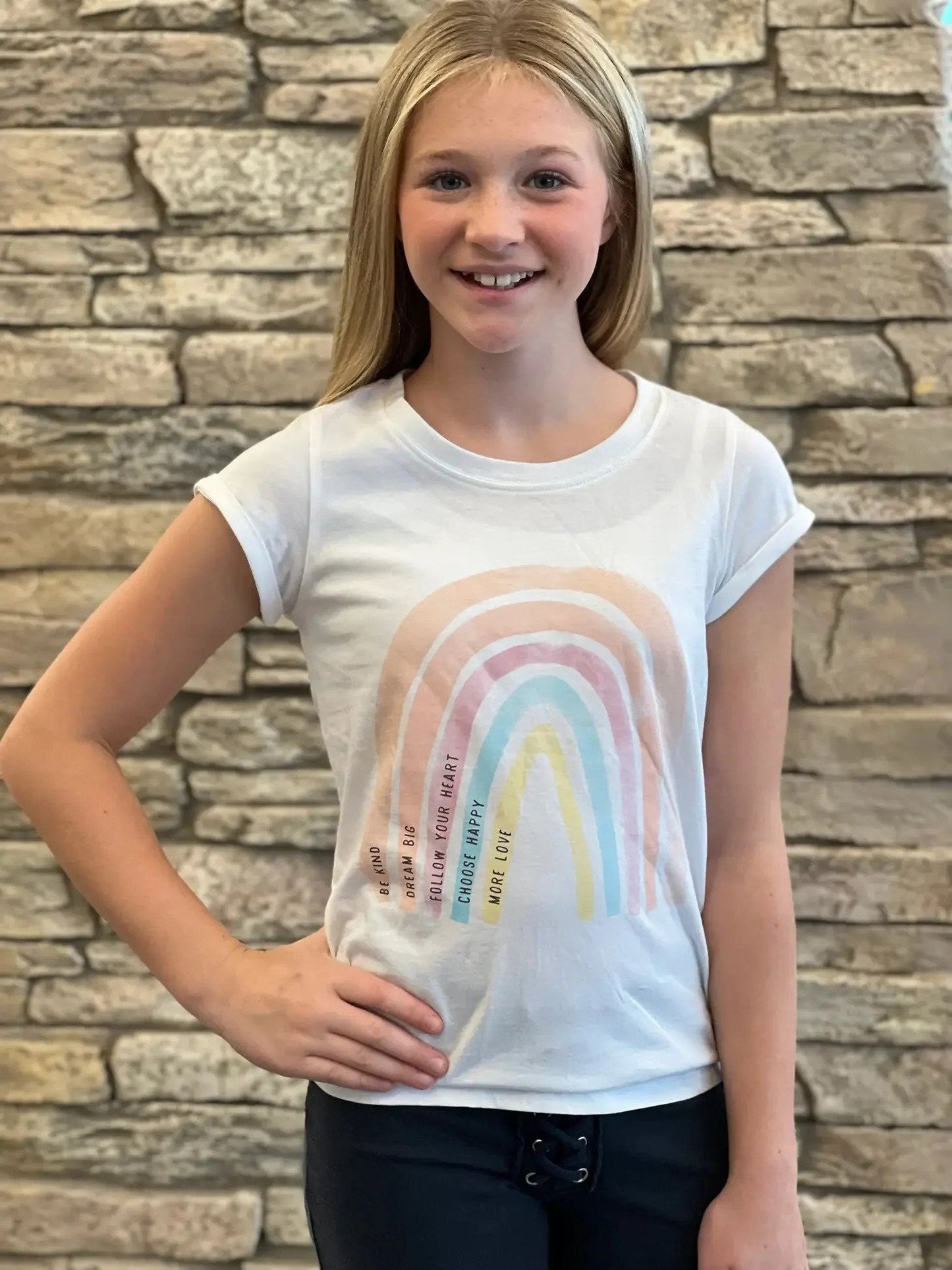 Sweet Soul Tween Apparel & Gifts Sweet Soul Tween Be Kind Rainbow Tee