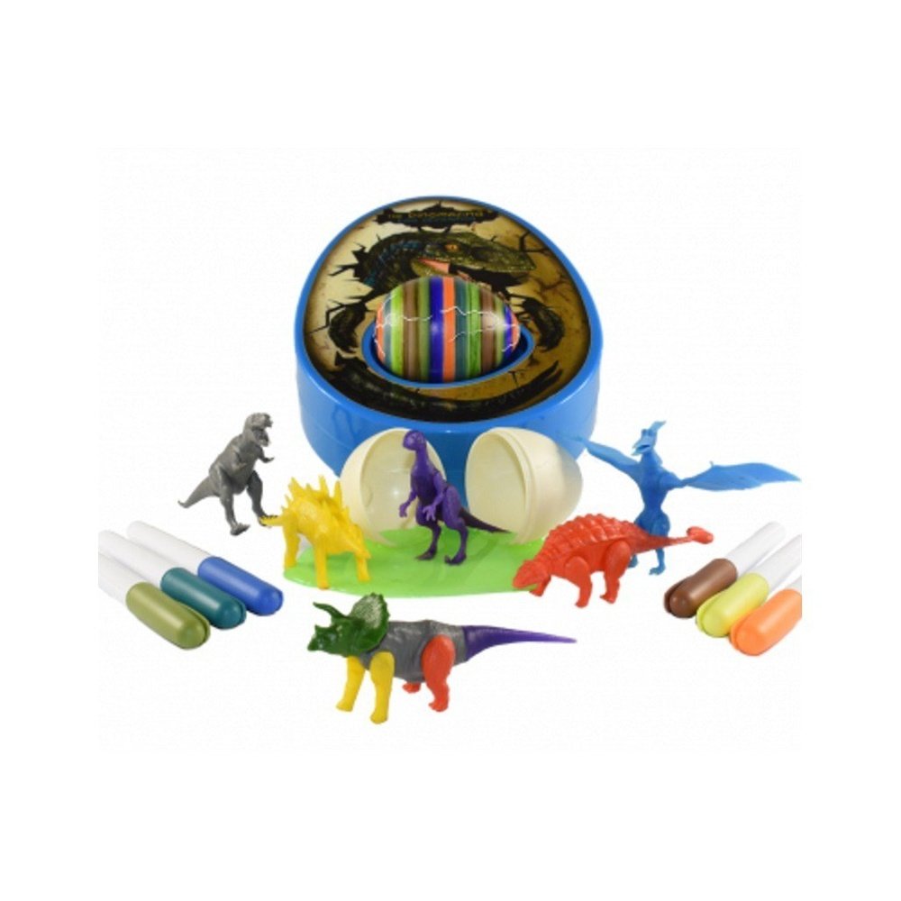 The Eggmazing Dinomazing Egg Decorator Kit with Cracked Dino Eggs and Markers