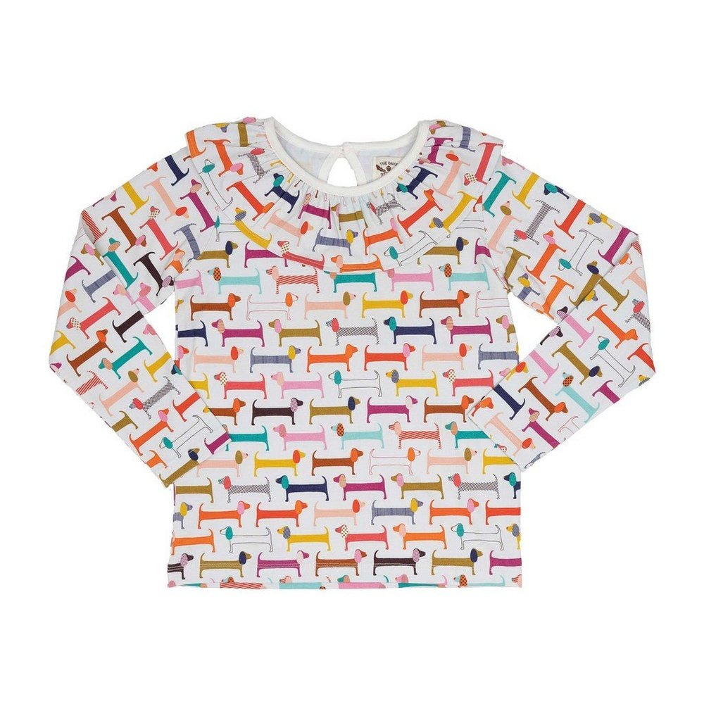 The Oaks Apparel Ruffle Collar Shirt Preppy Dogs