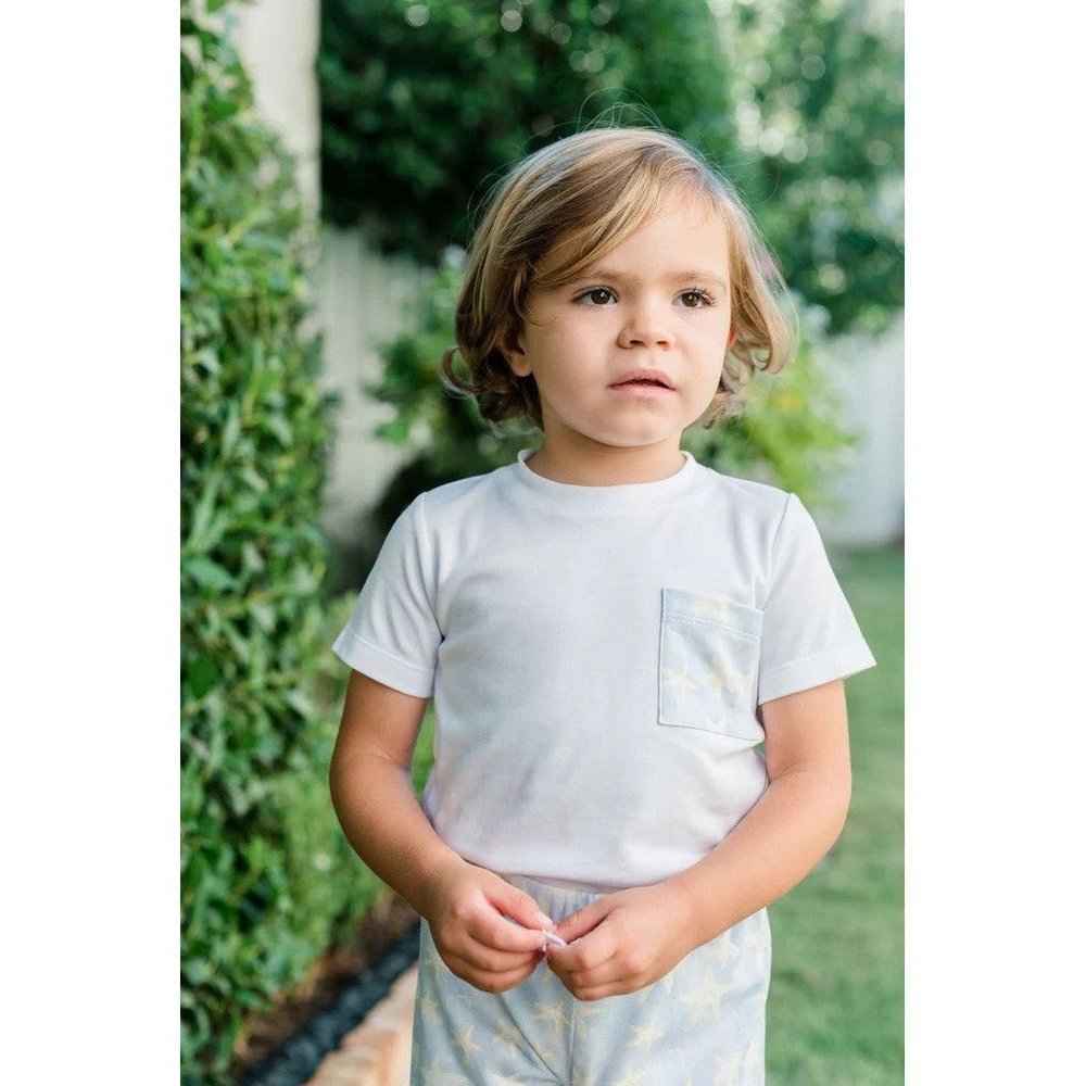 Proper Peony Apparel & Gifts The Proper Peony Blue Starfish Pocket Shirt