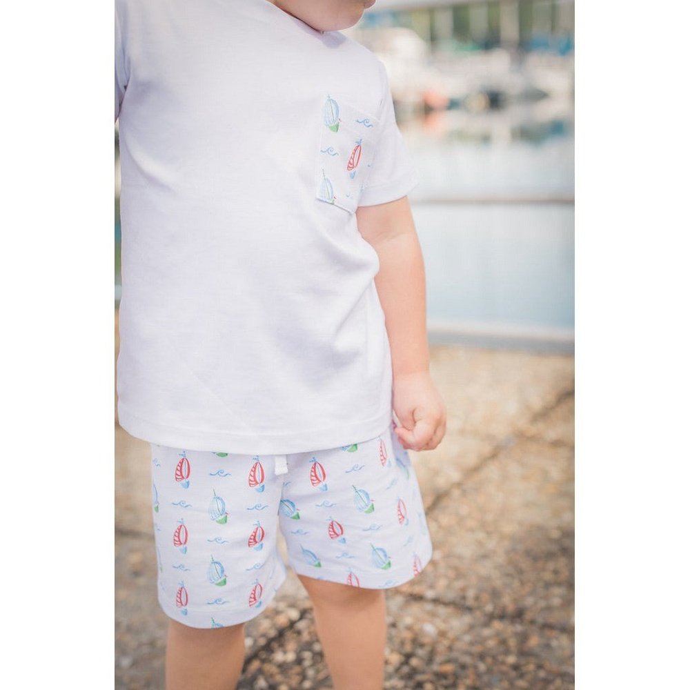 The Proper Peony Parkside Collection Sawyer Sailboats Pocket Shirt