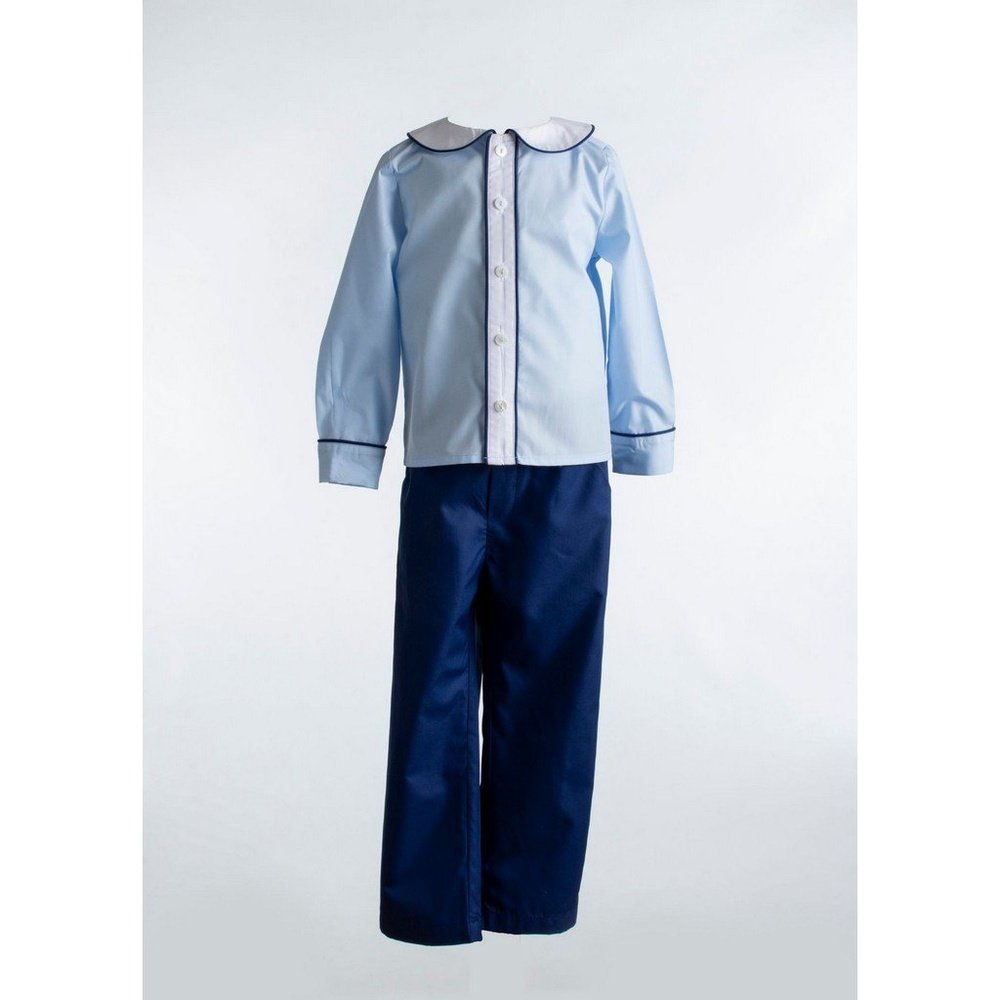 YellowLambThe Yellow Lamb Teddy Shirt and Pant Set BlueBabysupermarket