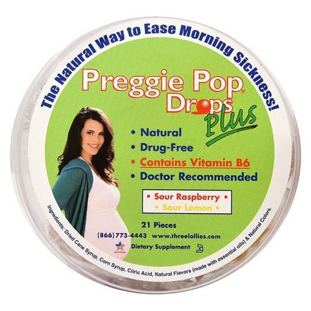 Three Lollies Preggie Pop Drops Plus for Morning Sickness from Pregnancy