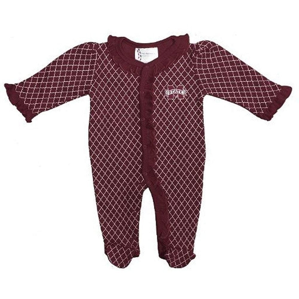 Atlanta Hosiery CompanyTwo Feet Ahead MSU Infant Lattice Footed Creeper OnesieBabysupermarket