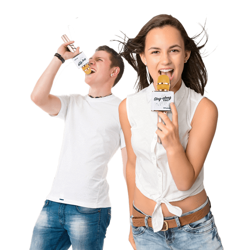 Wireless Express Sing-Along Pro Gold Bluetooth Microphone