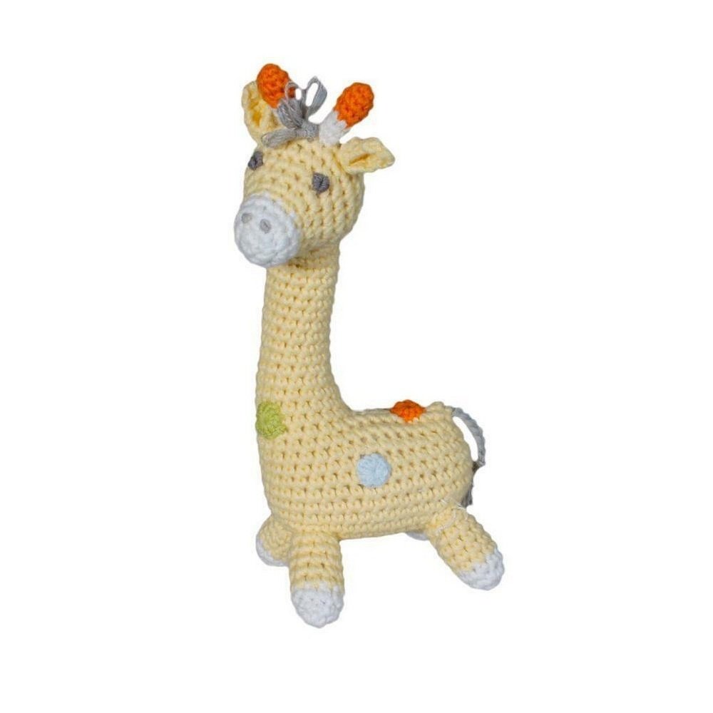 Zubels by Petit Ami Gerti the Giraffe Crochet Dimple Rattle