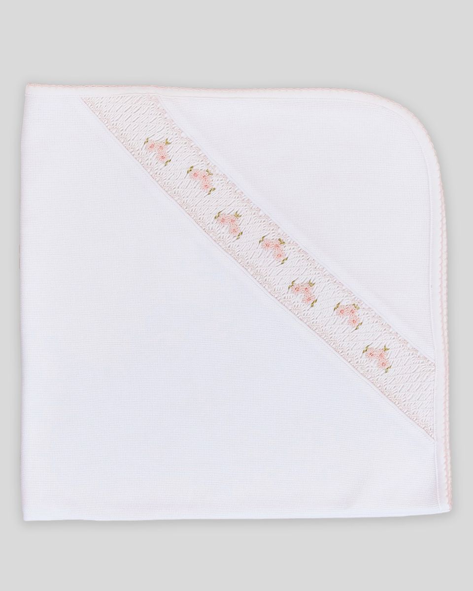 Miocotton Zuz Hand Smocked Blanket -Special Knit White