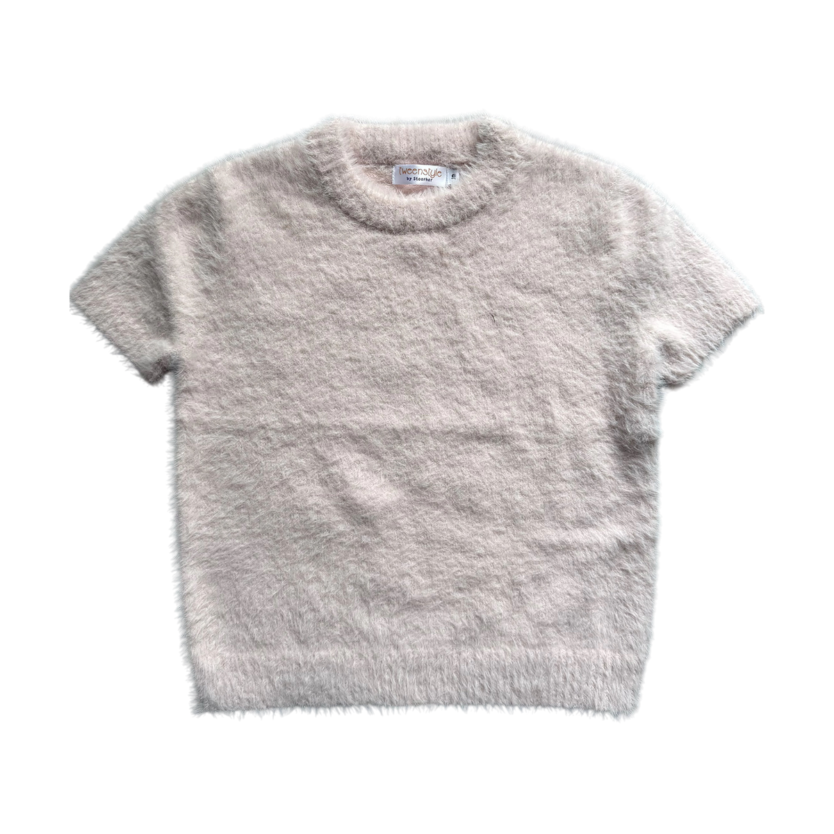 Tweenstyle Pale Pink Short Sleeve Eyelash Sweater