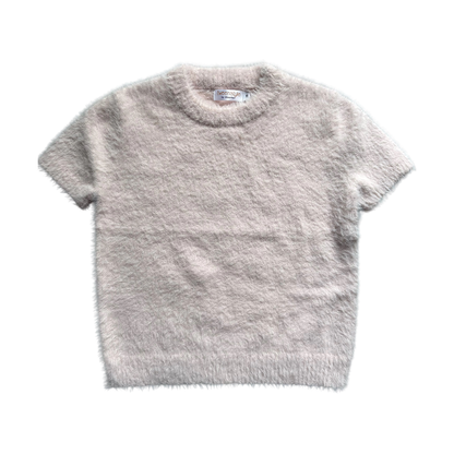Tweenstyle Pale Pink Short Sleeve Eyelash Sweater