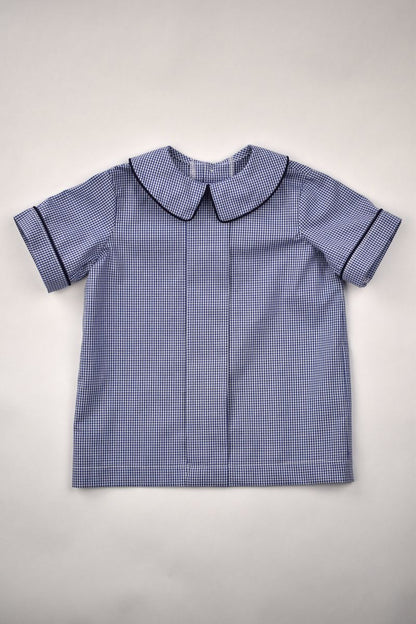 Funtasia Too Boys Navy Mini Check Dressy Short Set