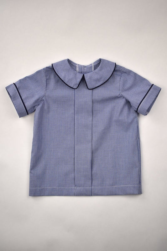 Funtasia Too Boys Navy Mini Check Dressy Short Set
