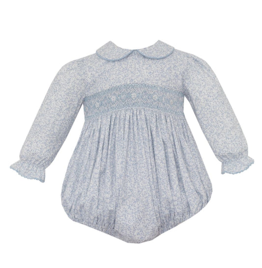 Petit Bebe Infant Girl Light Blue / 3 Mo Petit Bebe Girls Grace Liberty Print Long Sleeve Bubble
