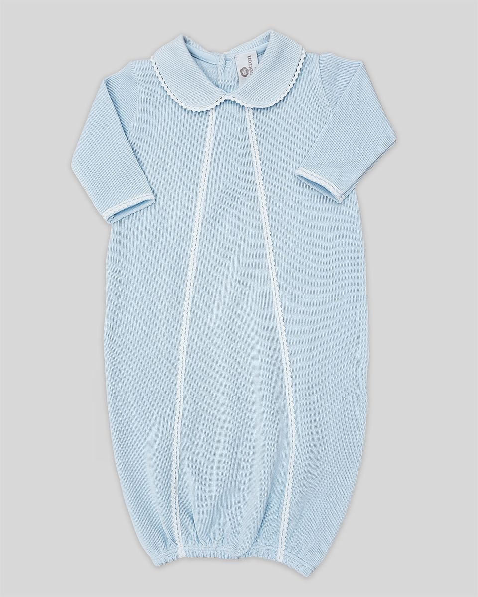 Miocotton Baby Gown - Special Knit Blue