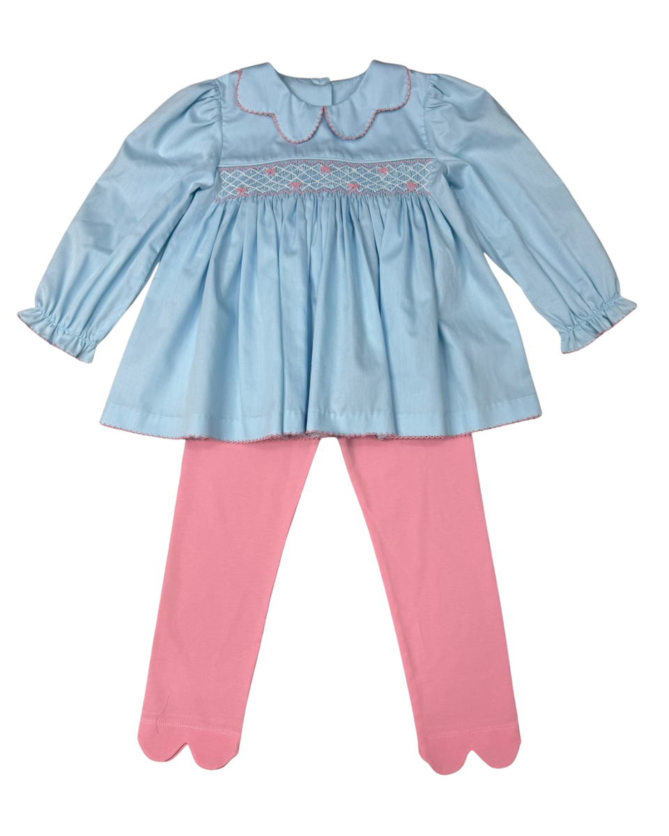 Whimsy Bay Kids Bitty Bow Smocked Pant Set