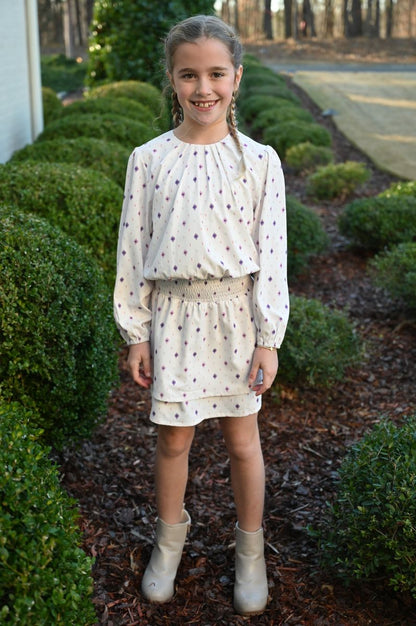Pleat Girls Dresses Pleat Ruby Dress - Ikat Twinkle