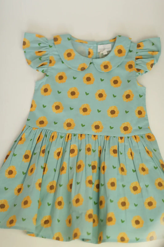 Dear Georgie Girls Collared Capers Dress - Sunflowers