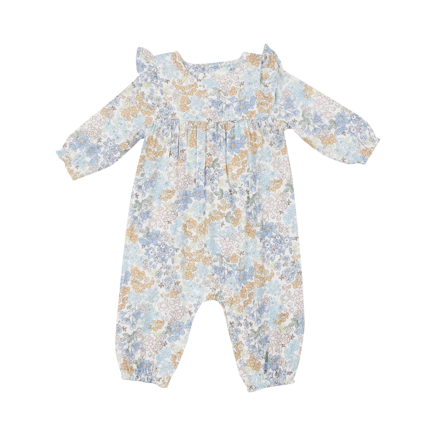 Angel Dear Edith's Floral Ruffle Sleeve Romper