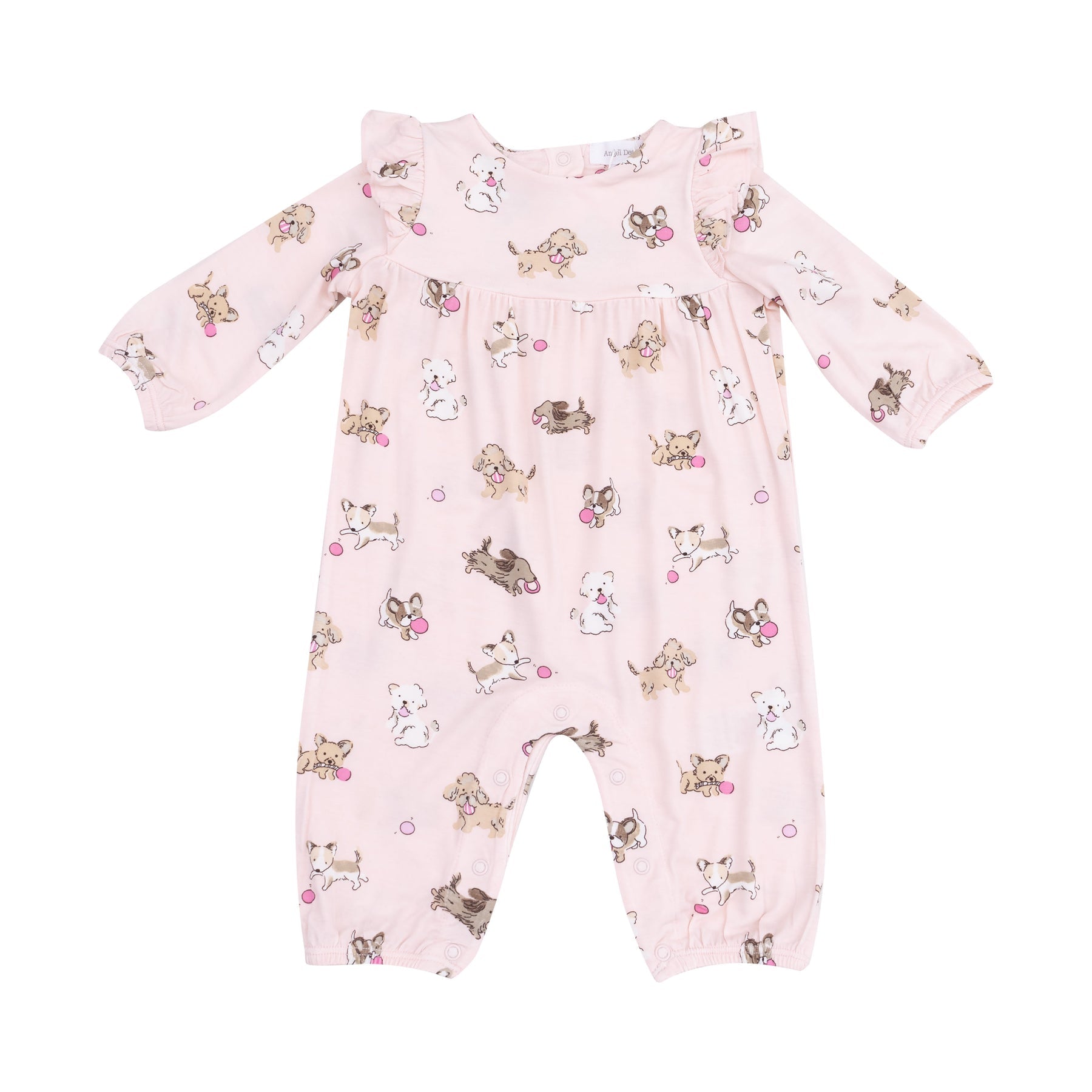 Angel Dear Fluffy Puppies Ruffle Sleeve Romper