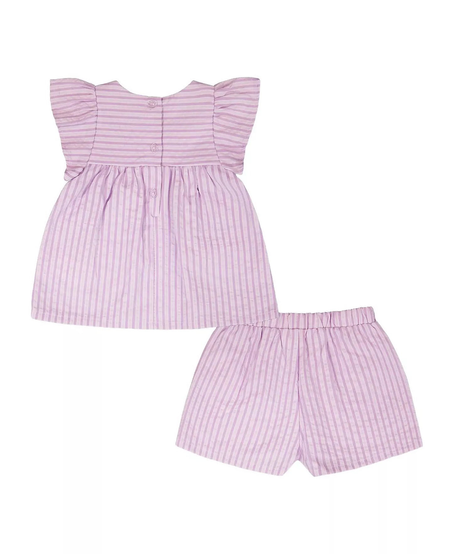 Deux par Deux Lilac Stripes Short Set