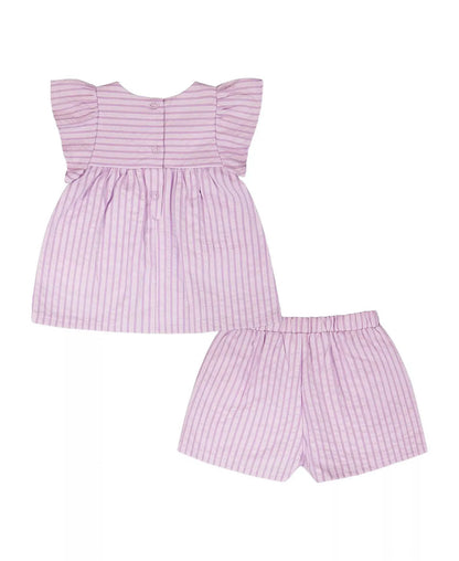 Deux par Deux Lilac Stripes Short Set