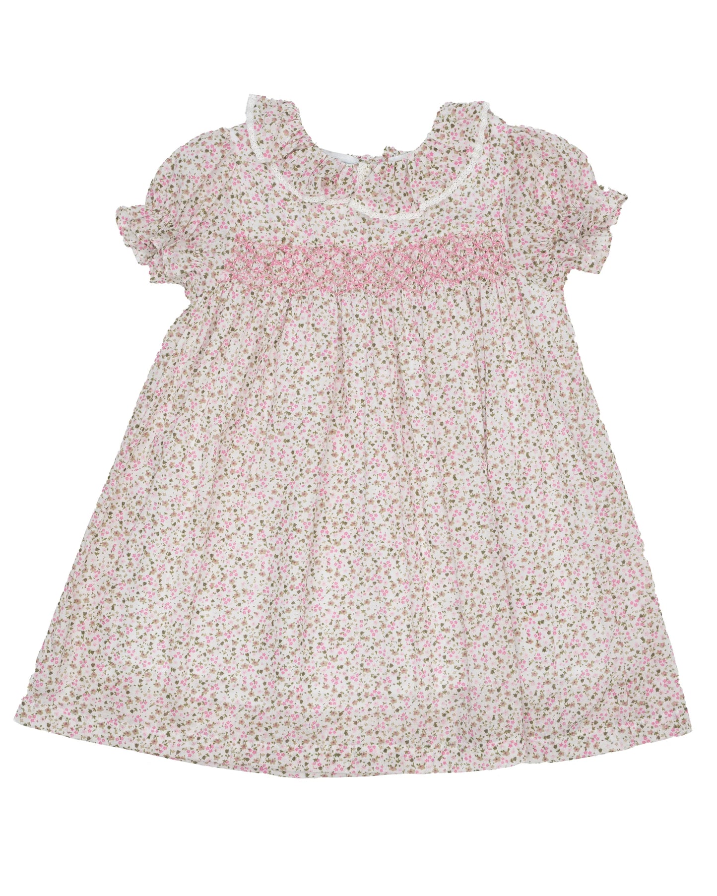 The Oaks Apparel Girl's Devin Pink Clover Garden Dress