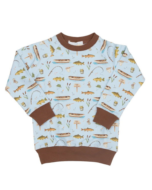 The Oaks Apparel Boy's Gone Fishing Sweatshirt