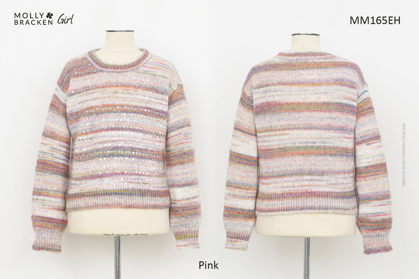 Mini Molly Girls Knitted Sweater - Pink