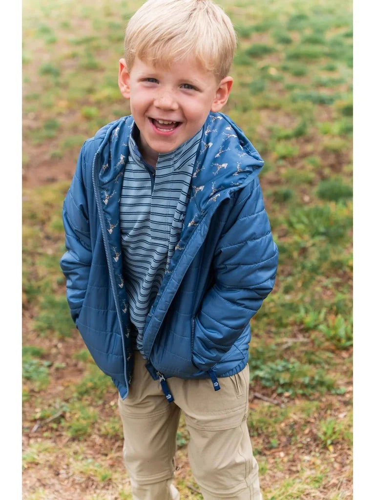 Prodoh Boys Hooded Puffer Jacket - Copen Blue
