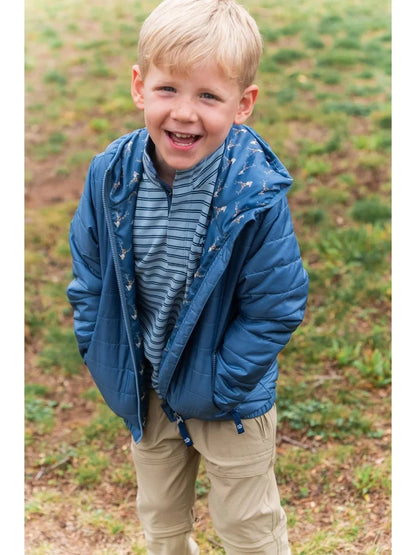Prodoh Boys Hooded Puffer Jacket - Copen Blue