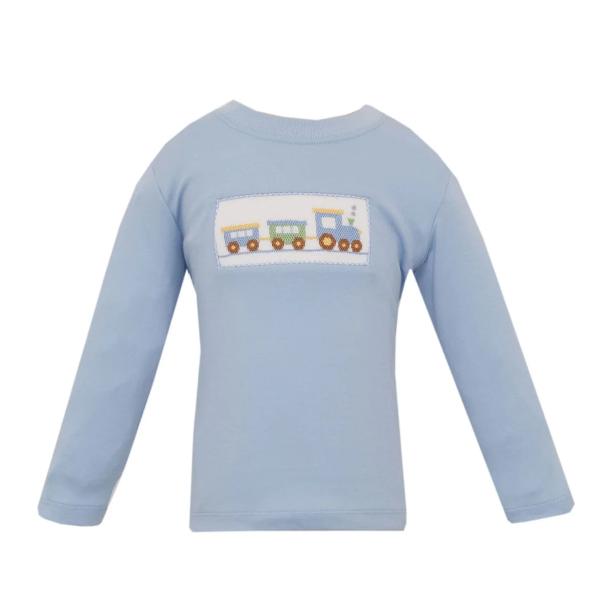Anavini Boys Train Long Sleeve T-Shirt - Light Blue