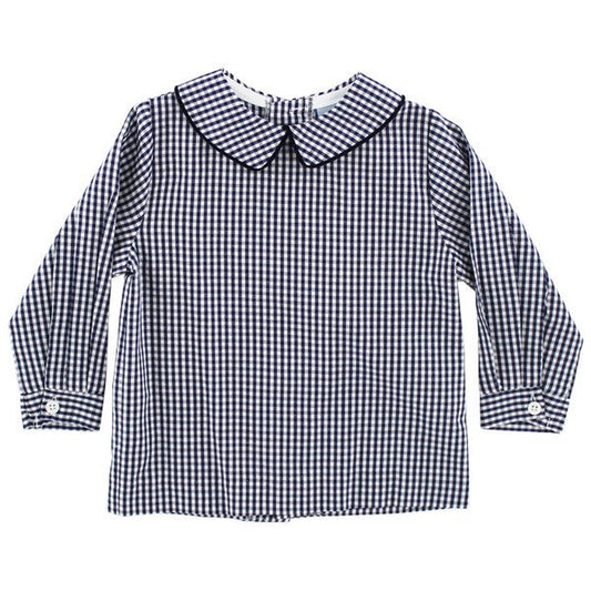 Bailey Boys Navy Check Boys Piped Shirt