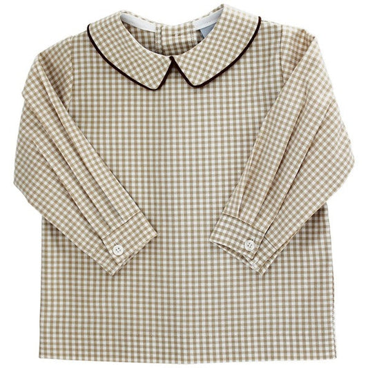 Bailey Boys Khaki Check Boys Piped Shirt