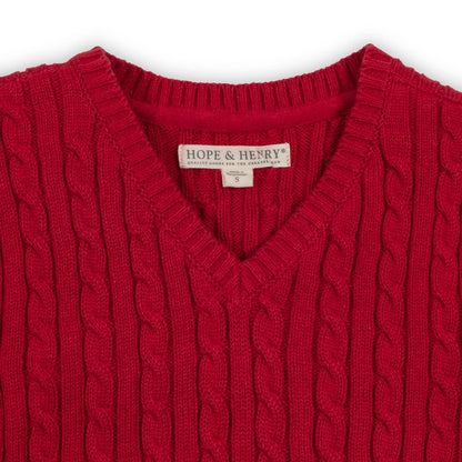 Hope & Henry Boys Organic Cable Sweater Vest