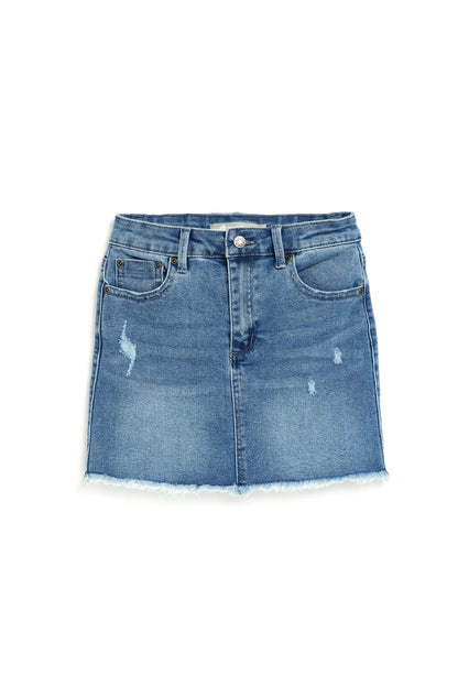 Tractr Girls Lisa - Mini Fray Hem Skirt