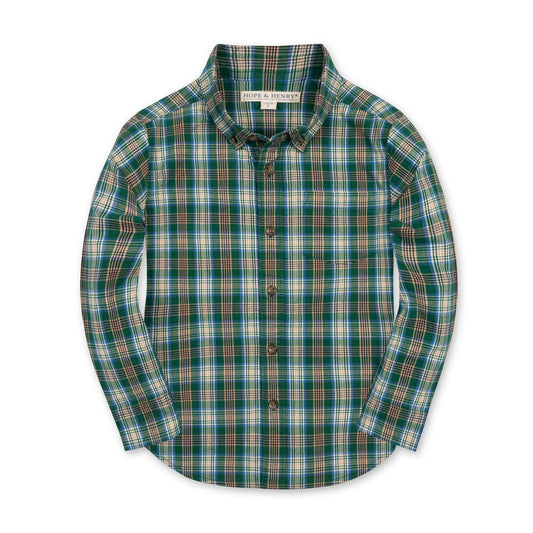 Hope & Henry Boys Organic Stretch Poplin Shirt