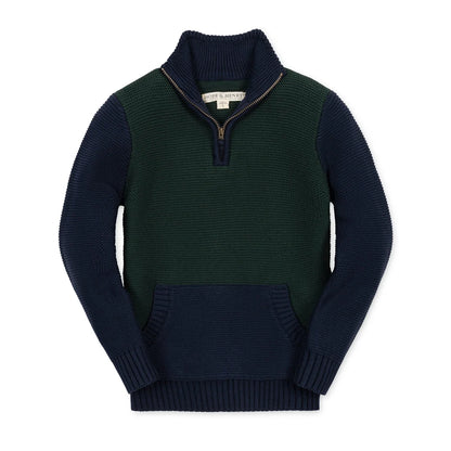 Hope & Henry Boys Organic Half Zip Kanga Sweater