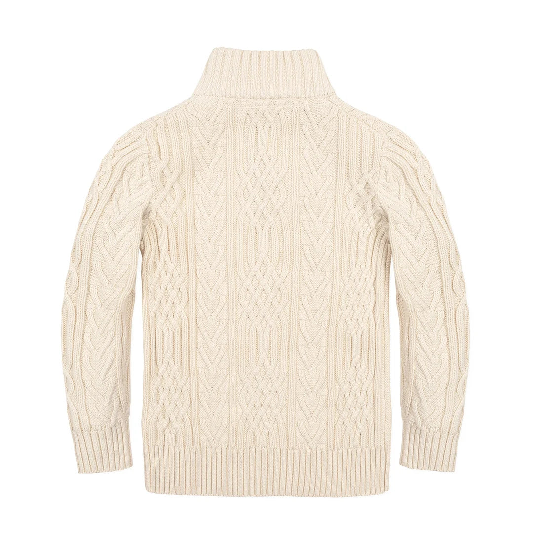 Hope & Henry Boys Organic Mock Neck Cable Sweater